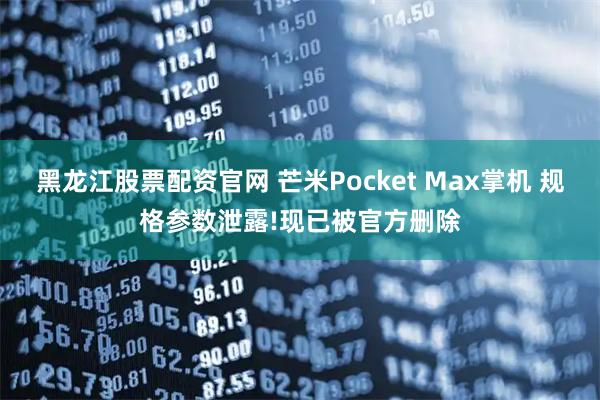 黑龙江股票配资官网 芒米Pocket Max掌机 规格参数泄露!现已被官方删除